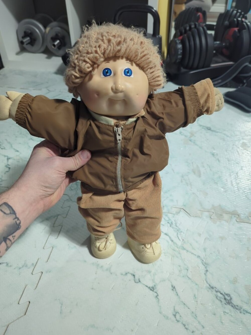 Vintage 1978-1982 Cabbage Patch Doll BROWN HAIR Blue Eyes Boy